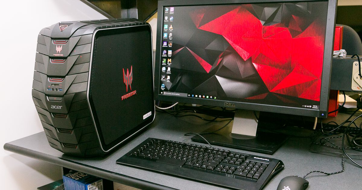 Acer gaming desktop on a table